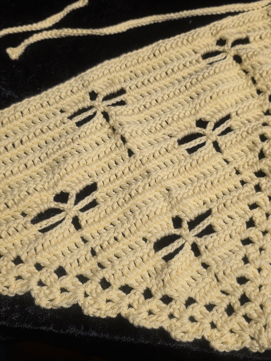 Handmade Yellow Dragonfly Crochet Headscarf - Picture 5 of 7